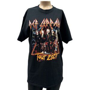 Def Leppard Tour 2020 Band Graphic Tee‎ Shirt Gildan Short Sleeve Black Unisex M